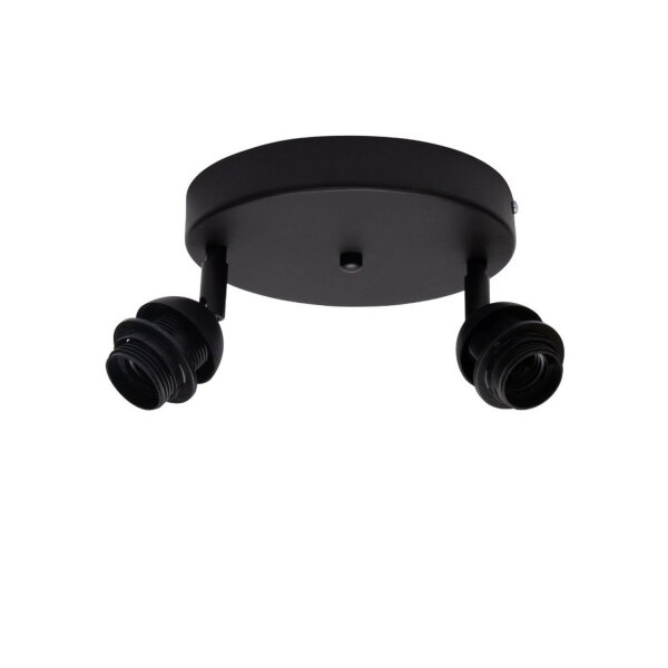 Deckenspot verstellbar Stoff Schwarz Weiß E27 L:45 cm