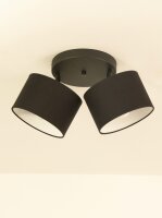 Deckenspot verstellbar Stoff Schwarz Weiß E27 L:45 cm