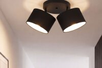 Deckenspot verstellbar Stoff Schwarz Weiß E27 L:45 cm