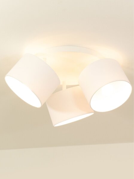 Deckenspot schwenkbar Stoff Weiß E27 L:45 cm blendarm
