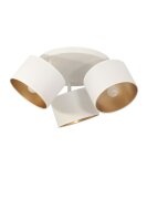 Deckenspot flexibel Stoff Wei&szlig; Gold E27 L:45 cm