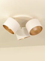 Deckenspot flexibel Stoff Weiß Gold E27 L:45 cm