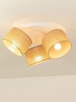 Deckenstrahler schwenkbar Stoff Beige E27 L:45 cm