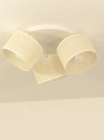 Deckenspot flexibel Stoff Creme Wei&szlig; E27 L:45 cm