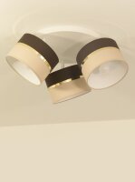 Deckenspot flexibel Stoff Wei&szlig; Braun Ecru E27 L:45 cm