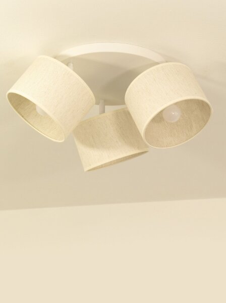 Deckenstrahler verstellbar Stoff Weiß E27 L:45 cm