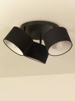 Deckenspot schwenkbar Stoff Schwarz Wei&szlig; E27 L:45 cm