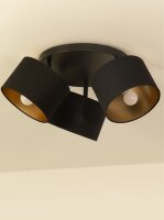 Deckenspot flexibel Stoff Schwarz Gold E27 L:45 cm