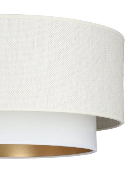 Pendelleuchte Samt Weiß Gold E27 Ø45 cm gemütlich