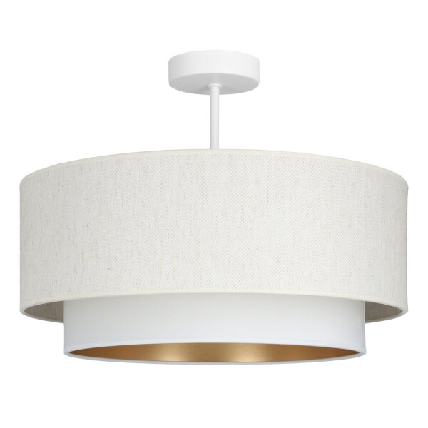 Deckenlampe Samt Weiß Gold E27 Ø45 cm gemütlich
