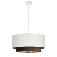 Pendelleuchte Stoff Weiß Braun Gold E27 Ø45 cm