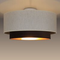 Deckenlampe Stoff Weiß Braun Gold E27 Ø45 cm...