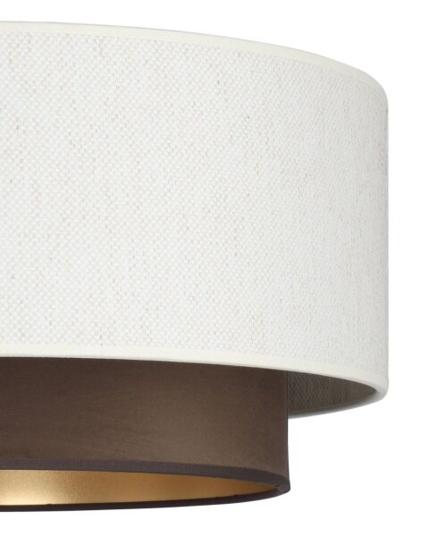 Deckenlampe Stoff Weiß Braun E27 Ø45 cm gemütlich