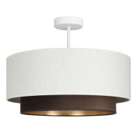Deckenlampe Stoff Wei&szlig; Braun E27 &Oslash;45 cm...