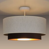 Deckenlampe Stoff Weiß Braun E27 Ø45 cm...
