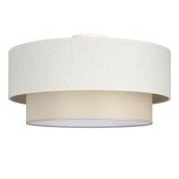 Deckenlampe Stoff Wei&szlig; Hellbeige E27 &Oslash;45 cm...