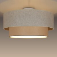 Deckenlampe Stoff Weiß Hellbeige E27 Ø45 cm...