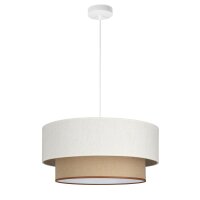 Pendelleuchte Stoff Beige Weiß E27 Ø45 cm...