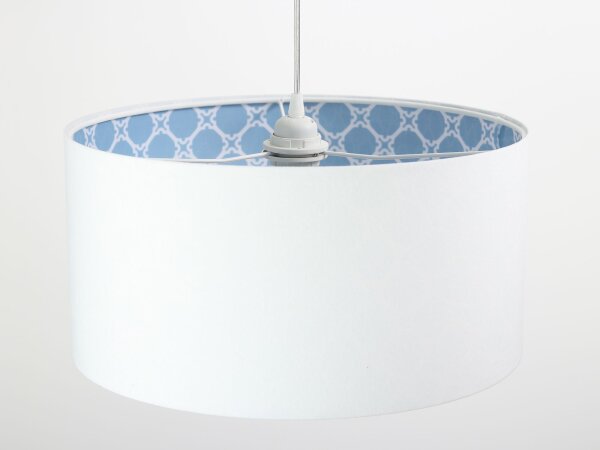 Lampe à suspendre KIRA Blanc Bleu Rétro ronde Table à manger