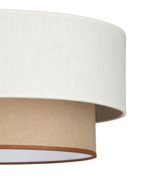 Deckenlampe Stoff Weiß Beige E27 Ø45 cm gemütlich