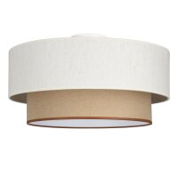 Deckenlampe Stoff Wei&szlig; Beige E27 &Oslash;45 cm...