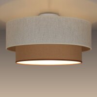 Deckenlampe Stoff Weiß Beige E27 Ø45 cm...