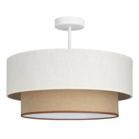 Deckenlampe Stoff Wei&szlig; Beige E27 &Oslash;45 cm...