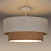 Deckenlampe Stoff Weiß Beige E27 Ø45 cm...