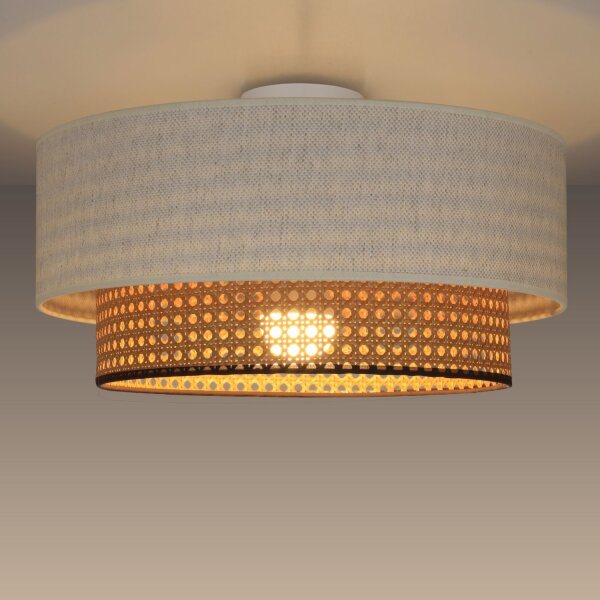 Deckenlampe Wiener Geflecht Weiß E27 Ø45 cm wohnlich
