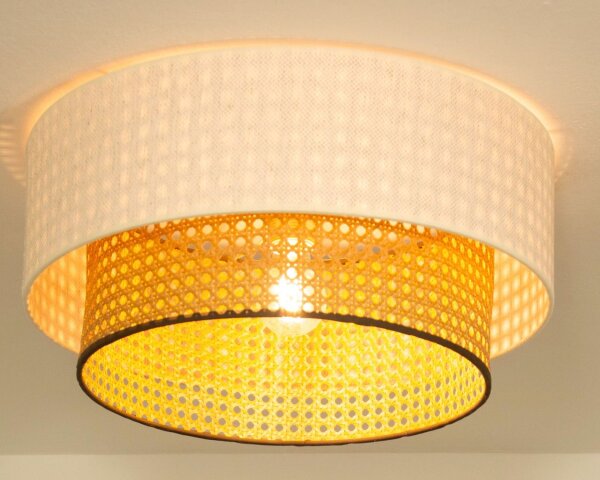 Deckenlampe Wiener Geflecht Weiß E27 Ø45 cm wohnlich