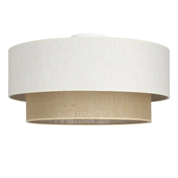 Deckenlampe blendarm Jute Weiß Beige E27 Ø45 cm