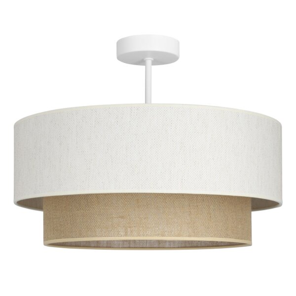 Deckenlampe Jute Weiß Beige E27 Ø45 cm gemütlich