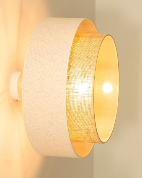 Deckenlampe Jute Weiß Beige E27 Ø45 cm gemütlich