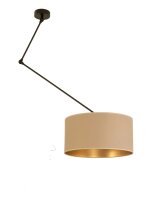 Deckenlampe flexibel Stoff Schwarz Gold E27 &Oslash;40 cm