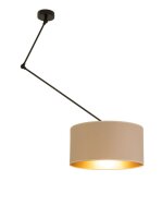 Deckenlampe flexibel Stoff Schwarz Gold E27 Ø40 cm
