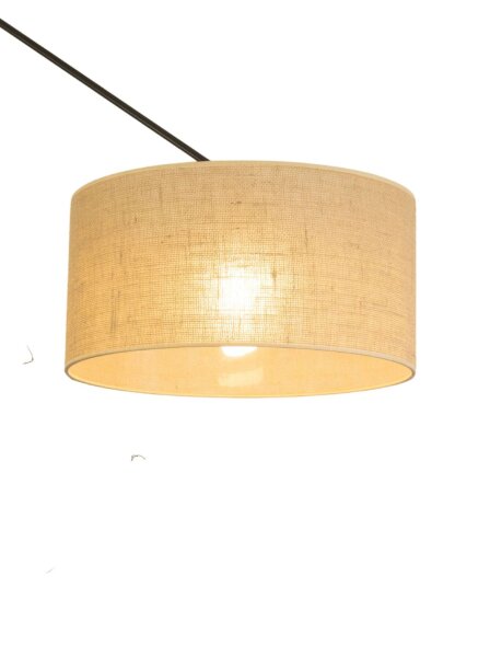 Deckenlampe verstellbar Stoff Schwarz Beige E27 Ø40 cm