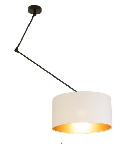 Deckenlampe schwenkbar Stoff Schwarz Weiß E27 Ø40 cm