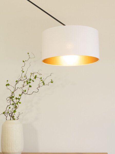 Deckenlampe schwenkbar Stoff Schwarz Weiß E27 Ø40 cm