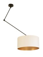 Deckenlampe schwenkbar Stoff Schwarz Weiß E27...