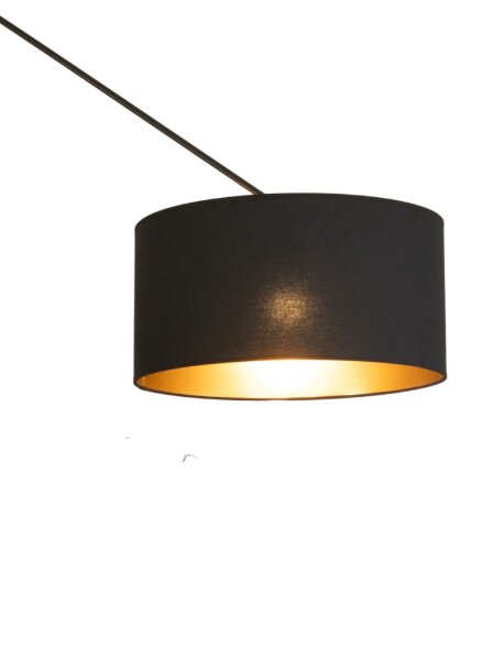 Deckenlampe verstellbar Stoff Schwarz Gold E27 Ø40 cm