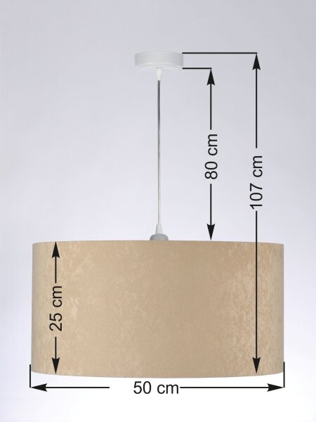 Lampe à suspendre ronde Blanc Beige Argent Rétro Salon