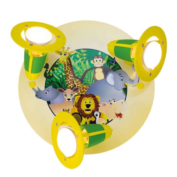Deckenlampe Kinderzimmer Ø 29 cm rund Tiere schwenkbar E14