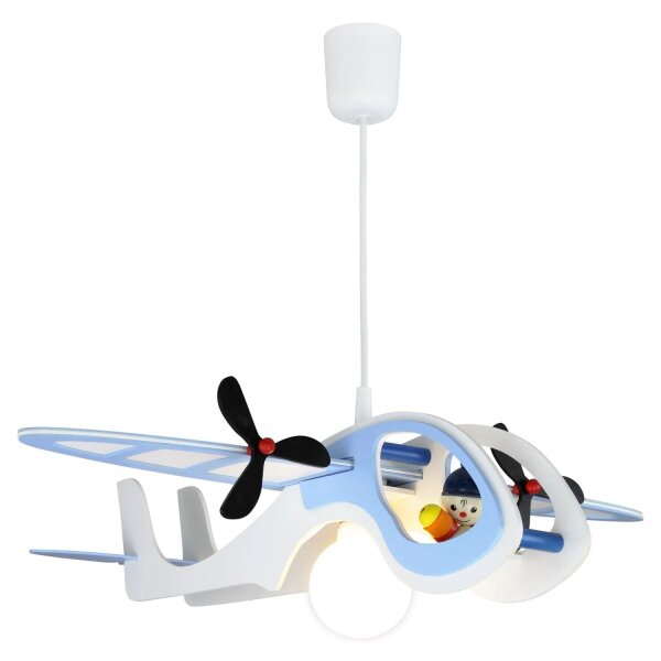 Kinderzimmerleuchte Decke Flugzeug B: 60 cm Holz für E27