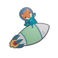 LED Wandleuchte Kinder mit Schalter Dimmbar Fuchs Rakete