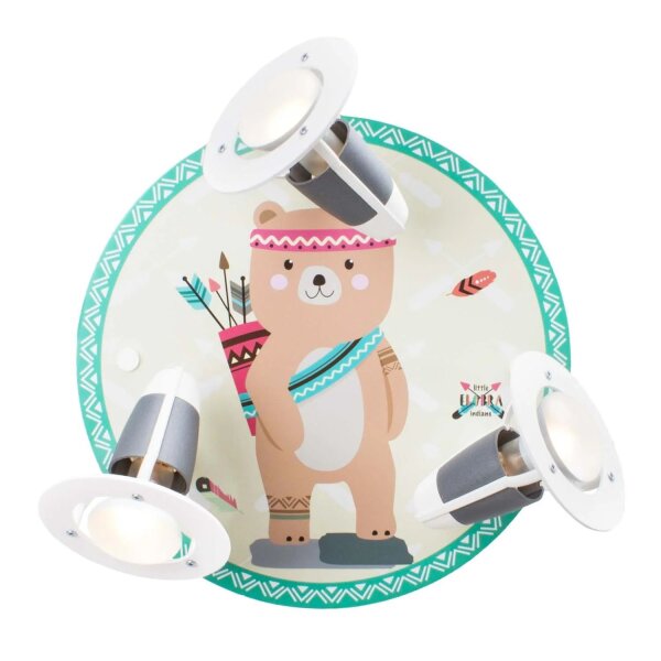 Kinderzimmerlampe rund Ø 29 cm 3-flammig E14 Bunt Bär