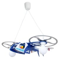 Kinderzimmerlampe Holz B: 60 cm Polizei Helikopter 2x E27