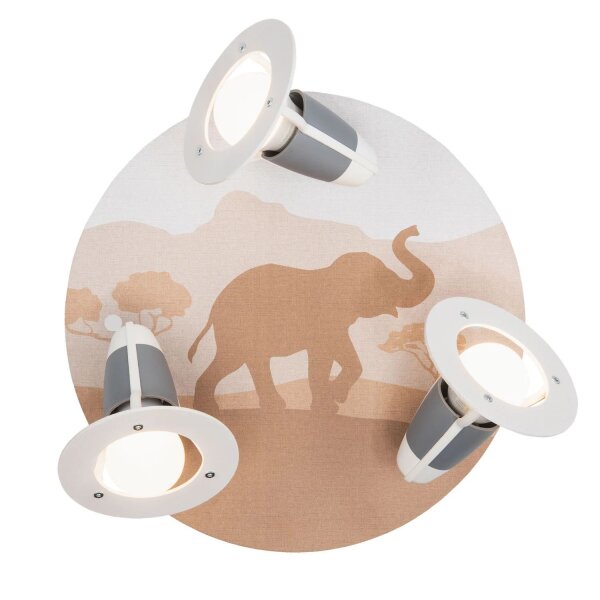 Kinderlampe Elefant schwenkbar Ø 29 cm rund 3-flammig E14