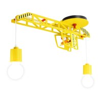 Deckenleuchte Kinderzimmer Gelb 65 cm Baumaschine 2x E27...