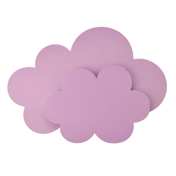 LED Wolkenlampe Wand mit Dimmer Schalter B: 35 cm Rosa 3000 K