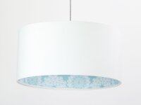 Suspension Abat-jour Blanc Bleu Tissu rond Rétro